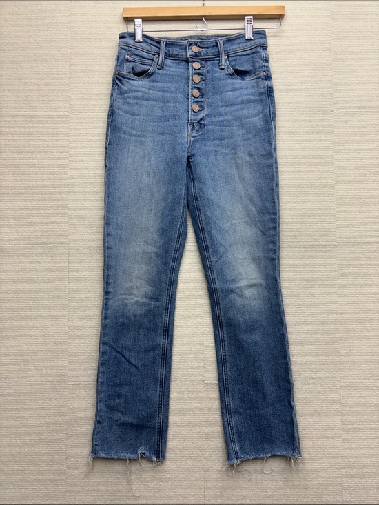 MOTHER Denim - Mother | 27 the pixie dazzler ankle fray boogie down Button-Fly Blue Jeans